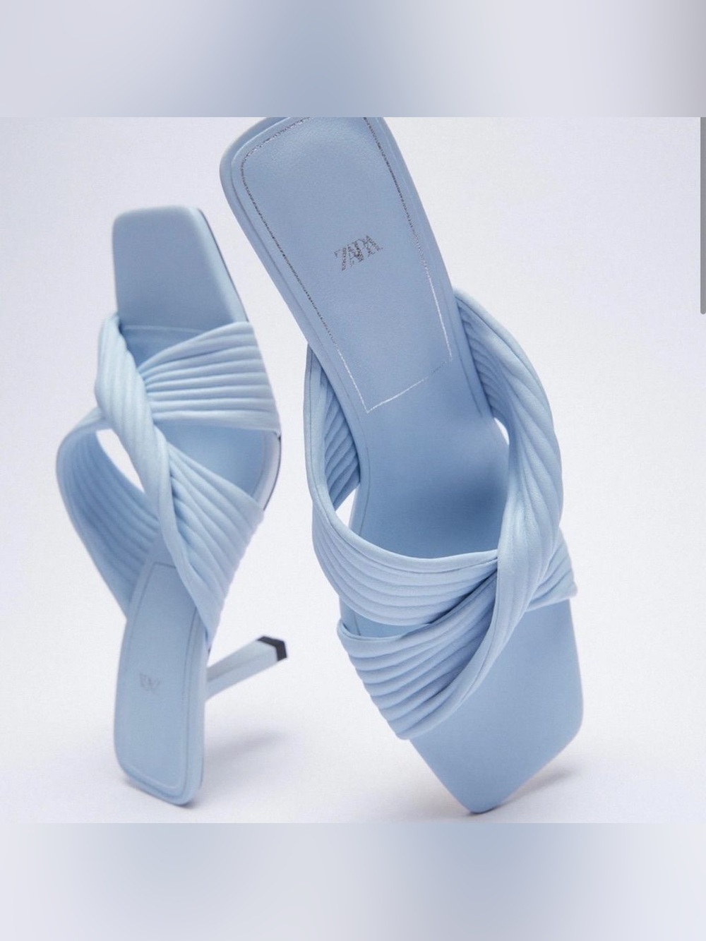 Zara Pleated Strap Heeled Sandals
